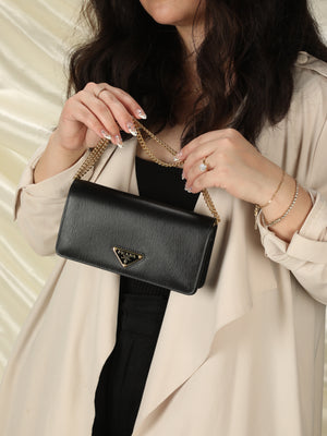 Prada - Cipria Saffiano Leather Snap Wallet | Mitchell Stores